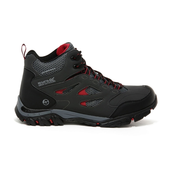 Men's Holcombe Waterproof Mid Walking Boots Ash Rio Red 