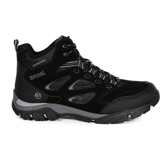 Men's Holcombe Waterproof Mid Walking Boots Black Granite 