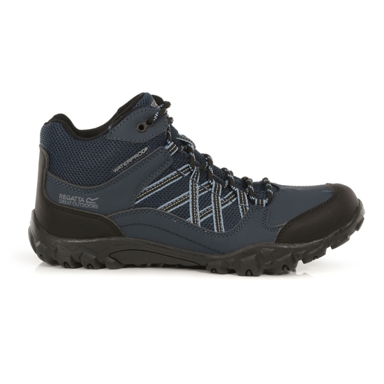 Men's Edgepoint Waterproof Mid Walking Boots Brunswick Blue Black 