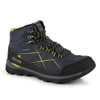 Men's Kota II Waterproof Walking Boots Briar Grey Lime Green