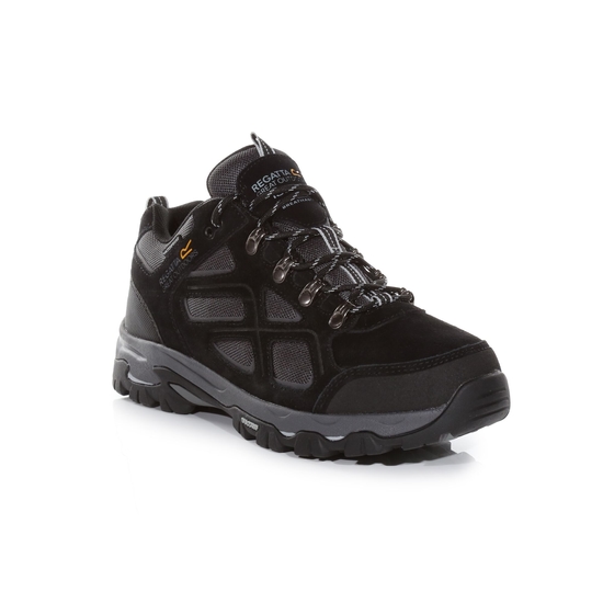 Men's Tebay Waterproof Low Walking Shoes Black Granite 