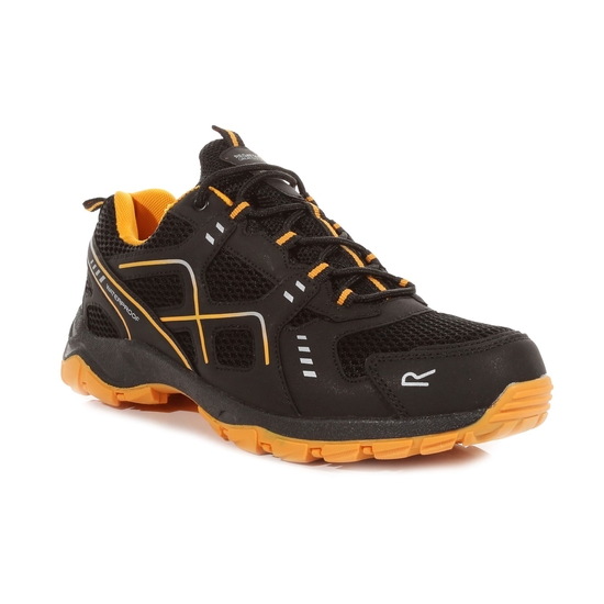 Men's Vendeavour Waterproof Walking Shoe Black Regatta Orange 