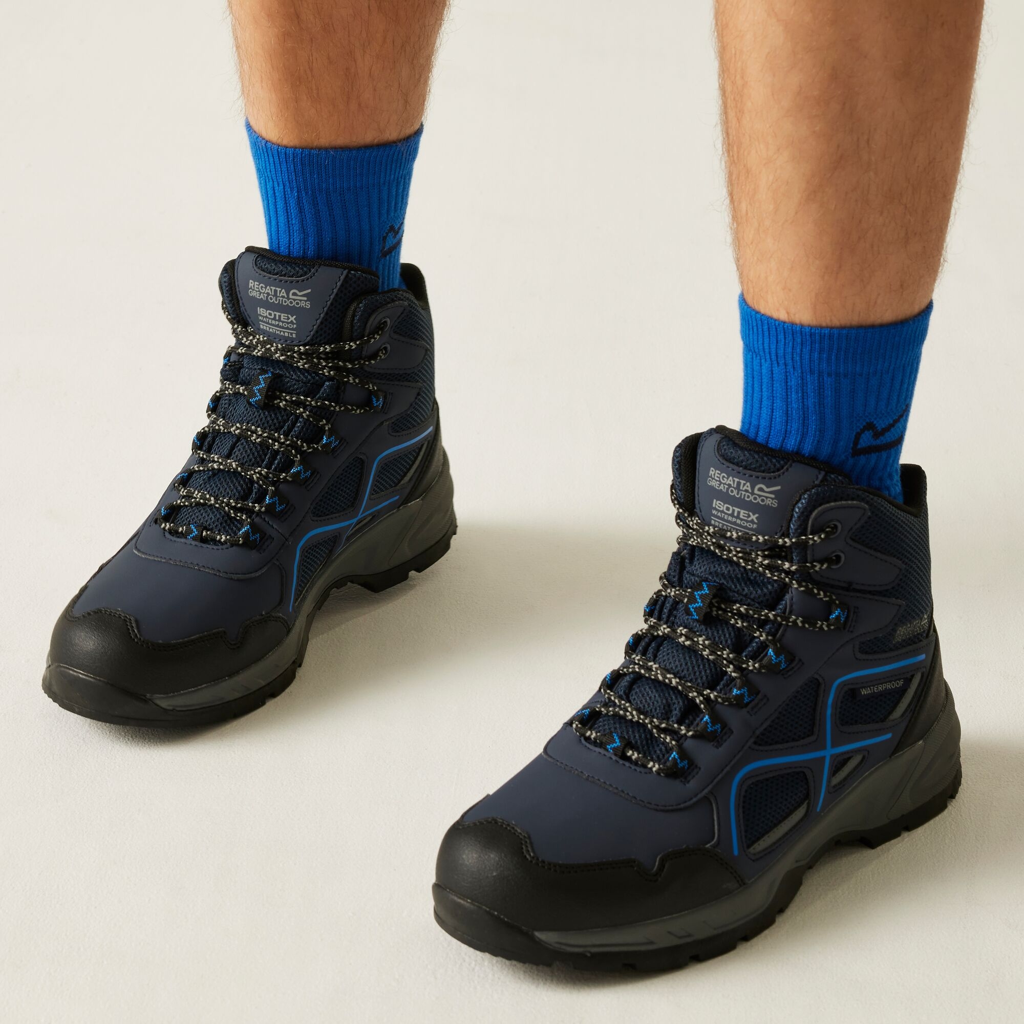 Regatta Buty męskie trekkingowe z membraną Vendeavour Granatowo-niebieski