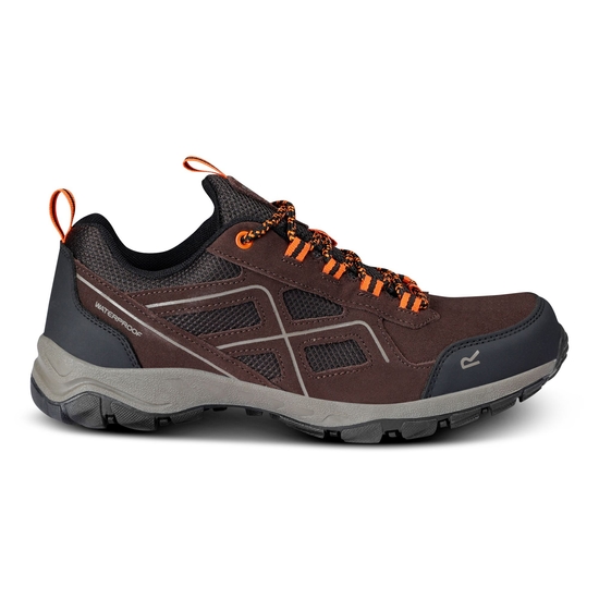 Men's Vendeavour Suede Low Walking Shoes Peat Blaze Orange