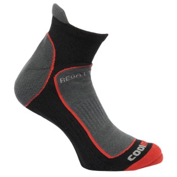 Men's Trail Runner Trainer Socks Black Senator Red