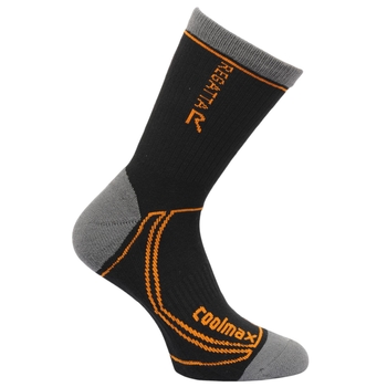 Men's 2 Season Coolmax Trek & Trail Socks Black Gold Heat