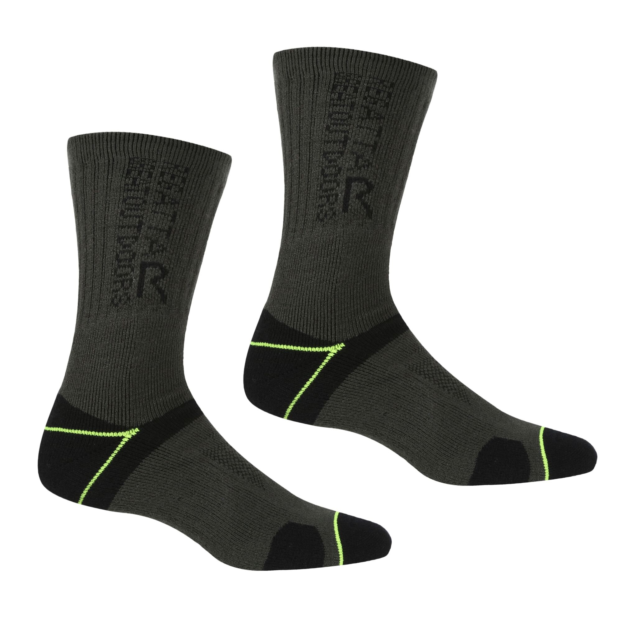 Regatta Męskie Skarpety Blister Protect II Czarno-limonkowy, Rozmiar: UK 6-8