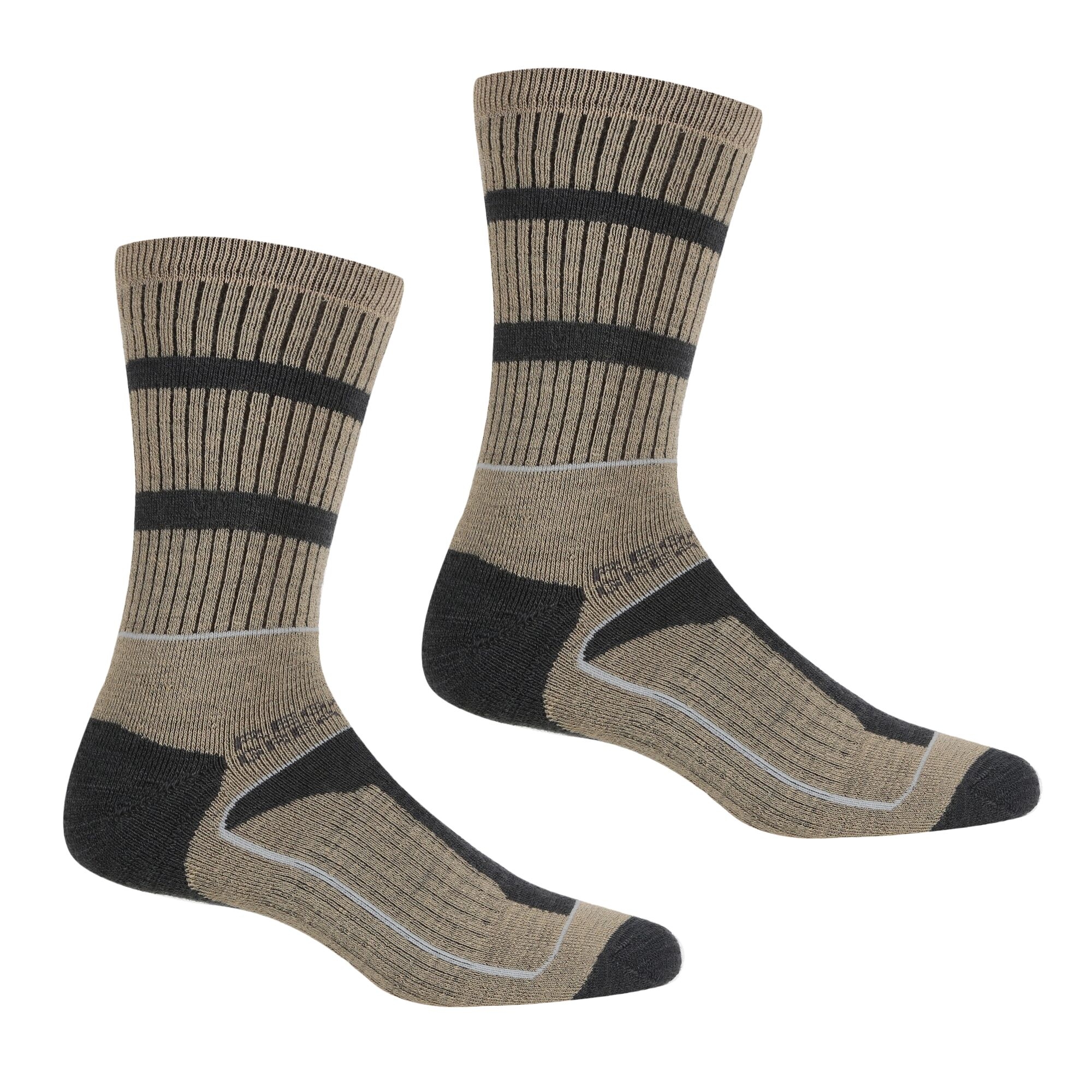 Regatta Men's 2 Pack Samaris 3 Season Sock - Brown UK Size 6-8