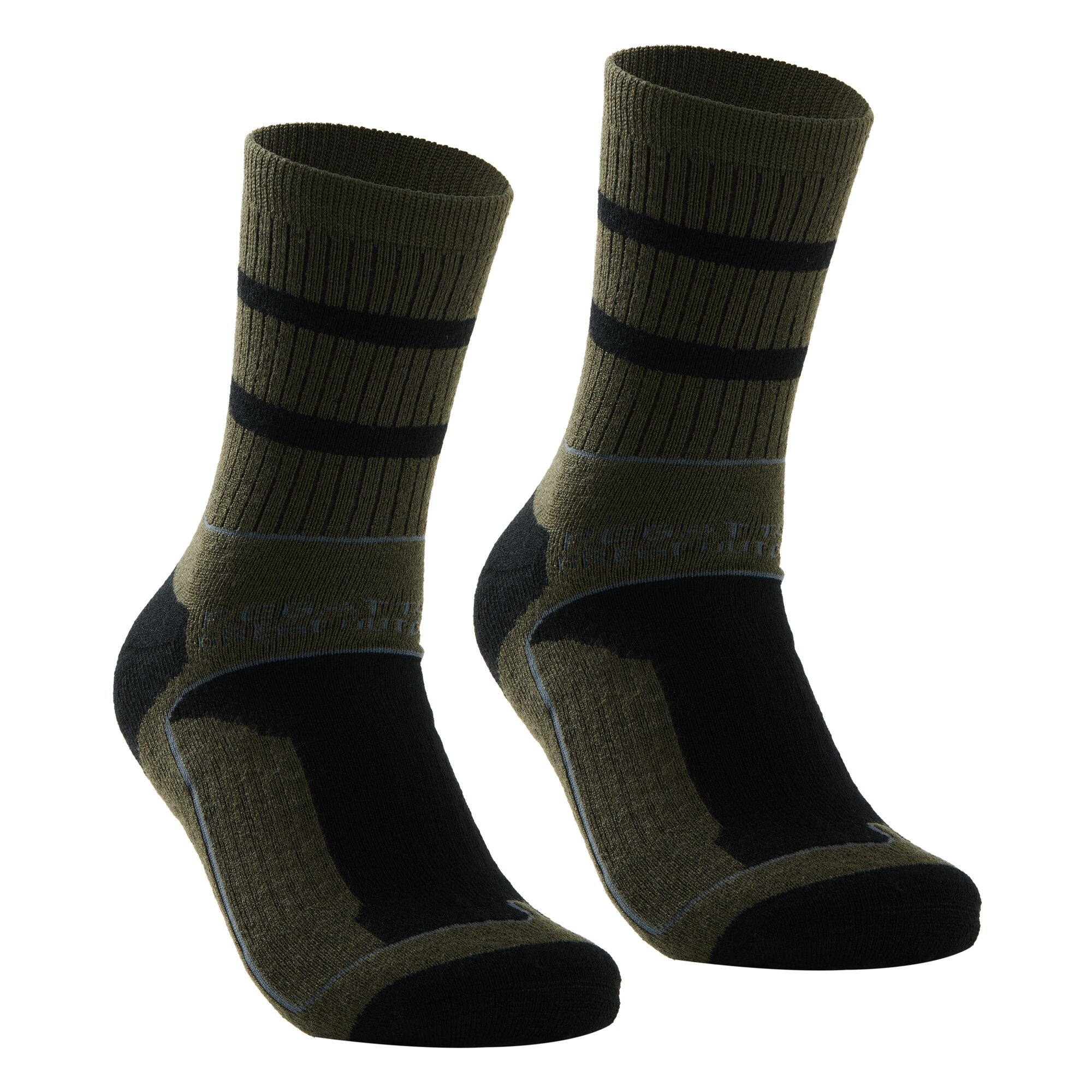 Regatta Men's 2 Pack Samaris 3 Season Sock - Green UK Size 6-8