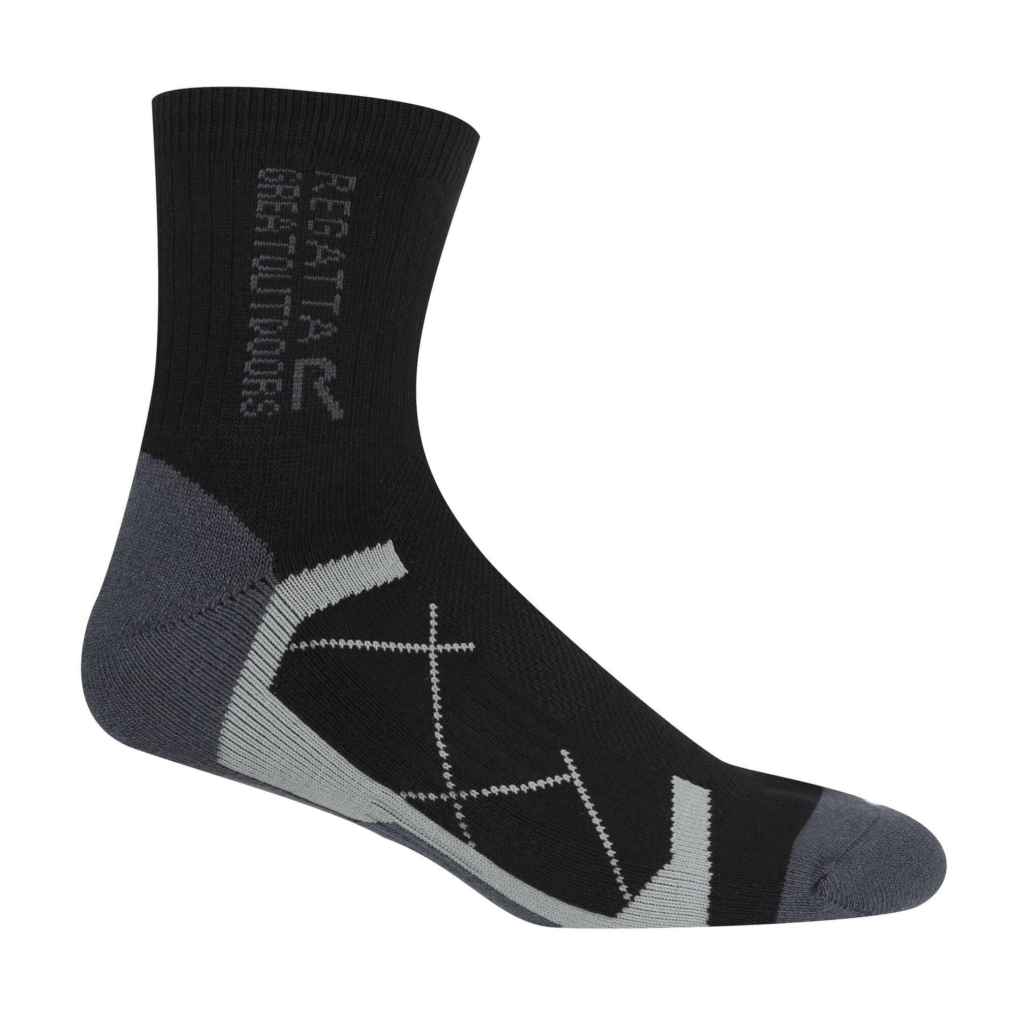 Regatta Men's 2 Pack Outdoor Active Sock - Black UK Size 6-8