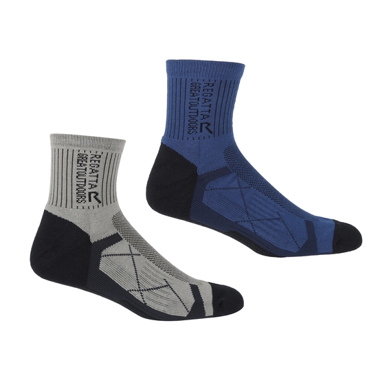 2 Pack Outdoor Active Sock Navy Dark Steel 