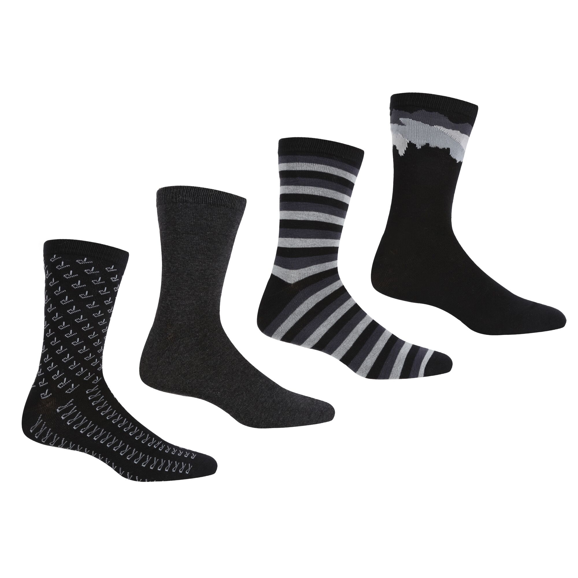Regatta 4 Pack Lifestyle Sock Size: Uk 6-8 Men's Black