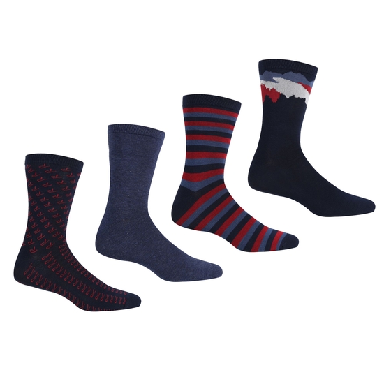 Men's 4 Pair Lifestyle Socks Dark Denim 