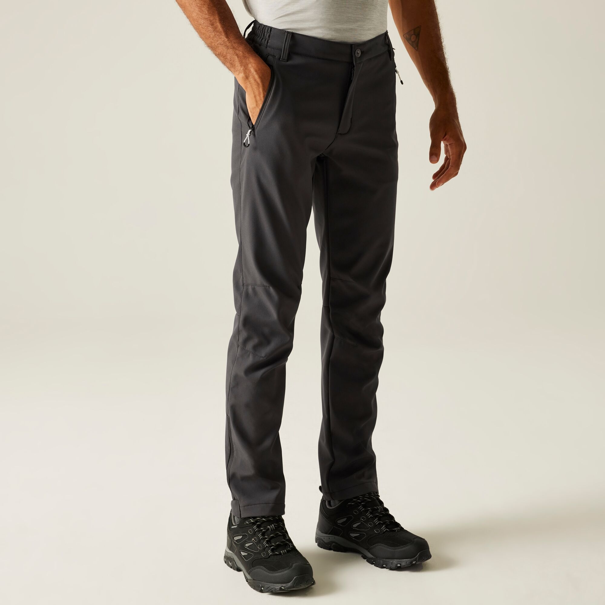 Regatta Spodnie męskie trekkingowe softshell Geo II Grafitowy