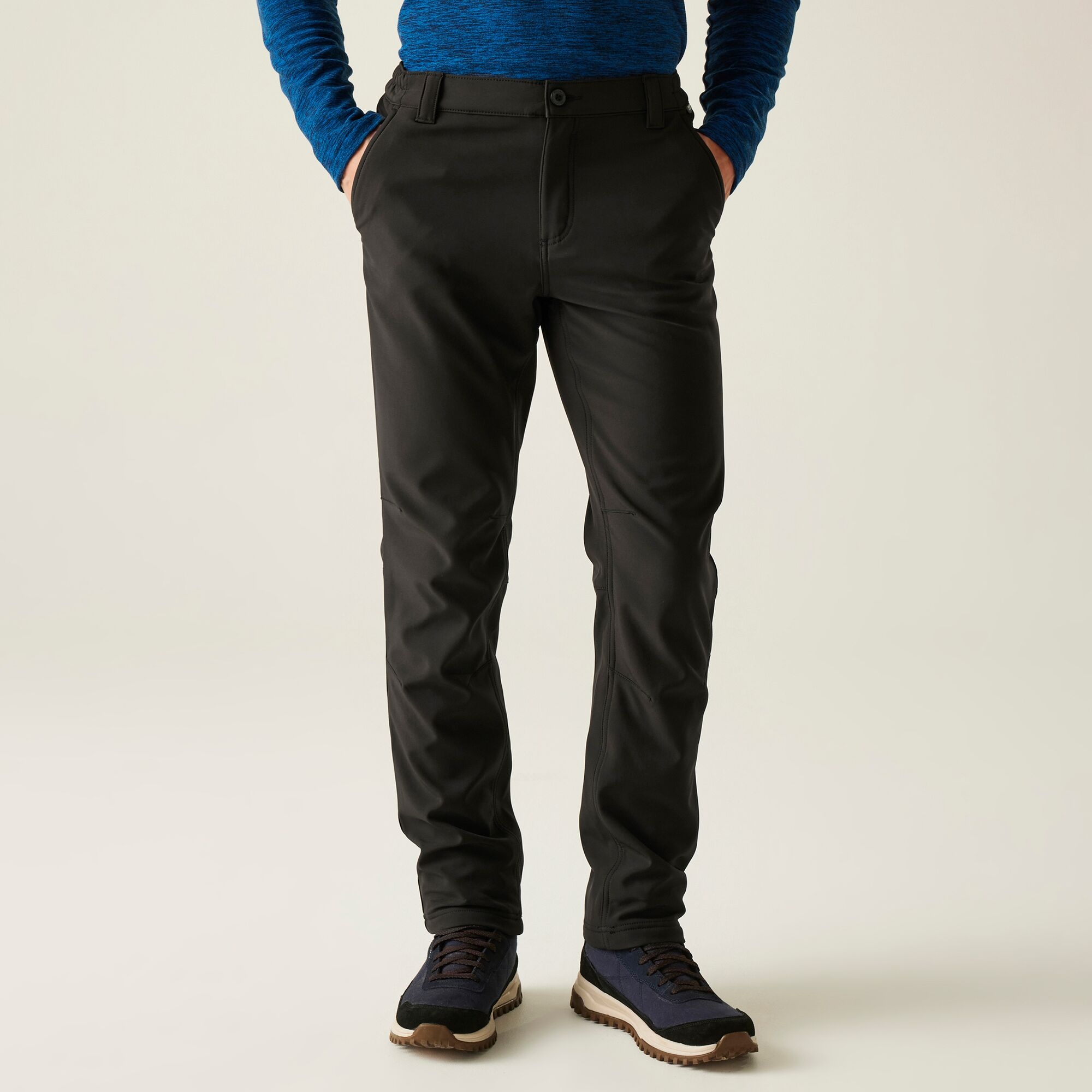 Regatta Spodnie męskie trekkingowe softshell Fenton Czarny