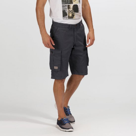 Men's Shorebay Vintage Look Cargo Shorts Seal Grey