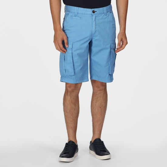 Men's Shorebay Vintage Look Cargo Shorts Lake Blue 