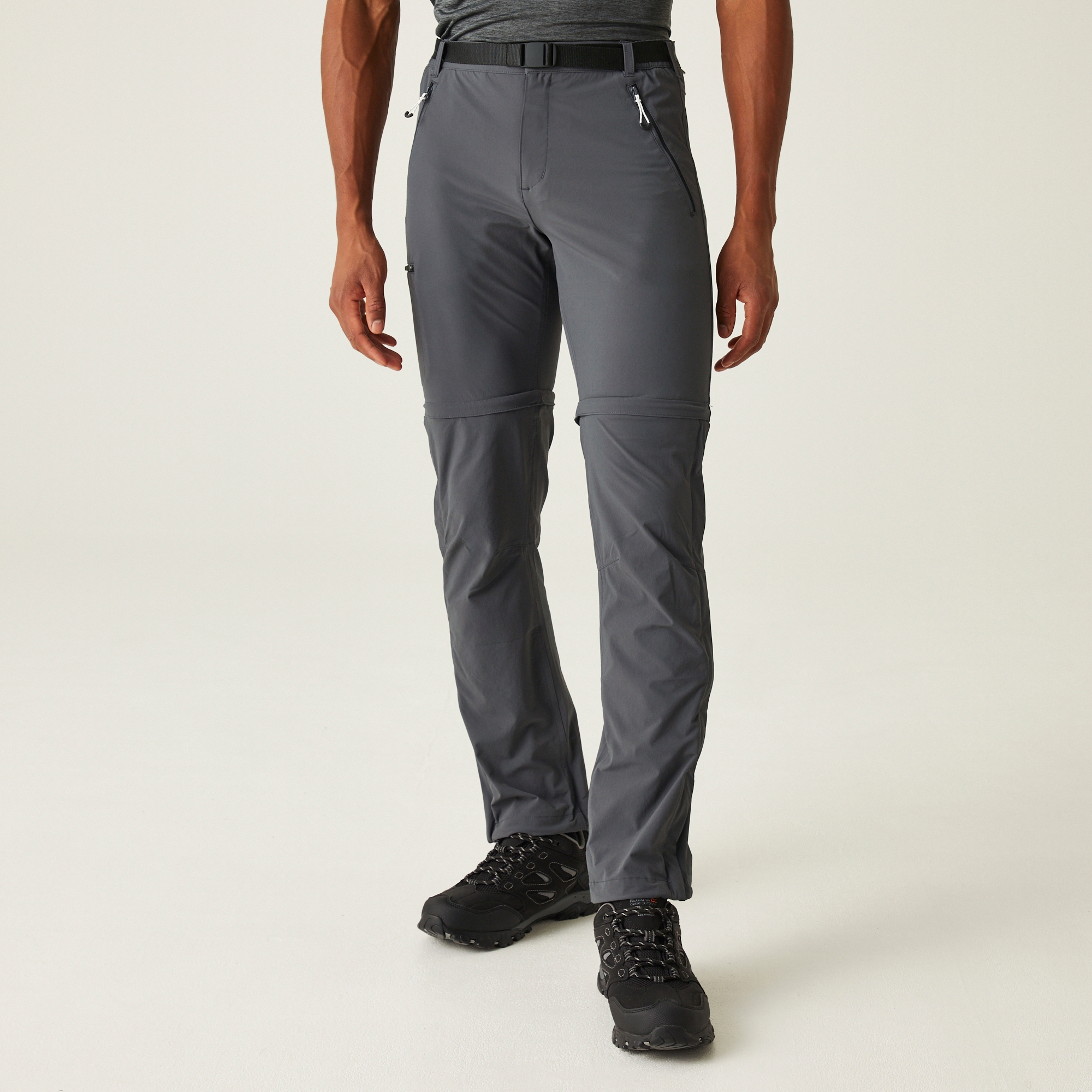 Regatta   Spodnie męskie trekkingowe Xert Stretch III Zip Off Szary