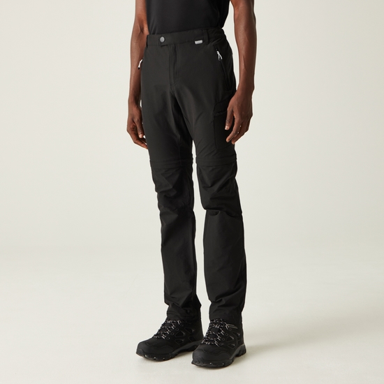 Men's Highton Zip Off Walking Trousers Black 