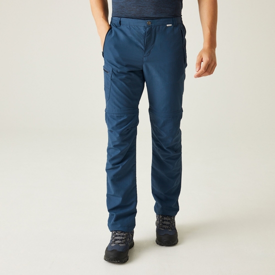 Men's Leesville II Zip Off Walking Trousers Moonlight Denim