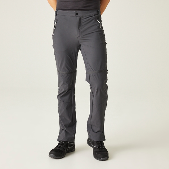 Męskie spodnie z odpinanymi nogawkami Mountain Zip Off Szaro-czarny