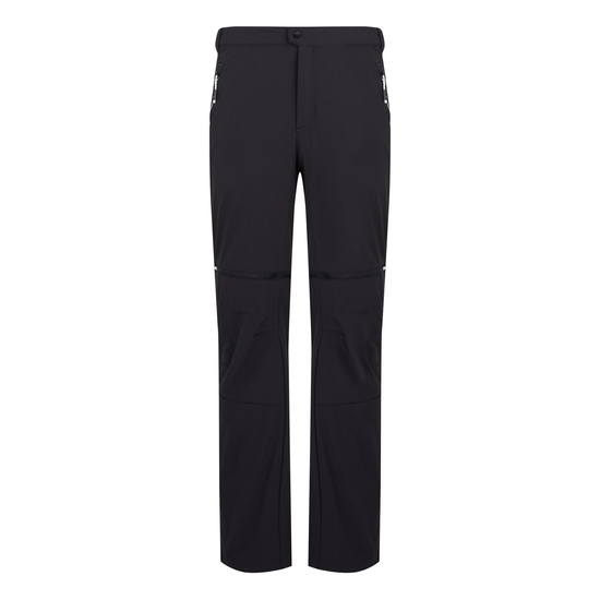 Men's Mountain Zip Off Walking Trousers Black Ash 