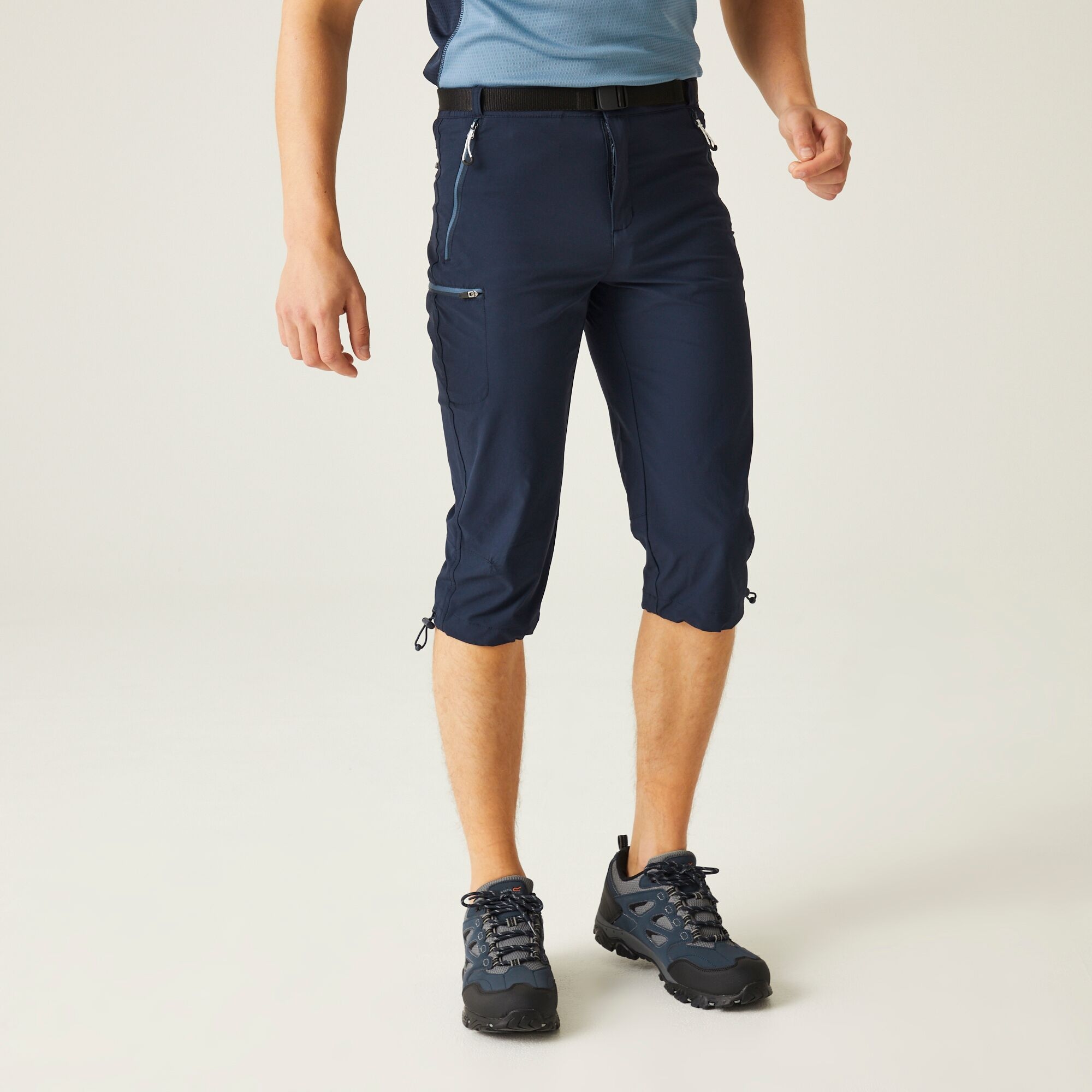 Regatta Męskie spodnie trekkingowe capri Xert Stretch III Granatowy