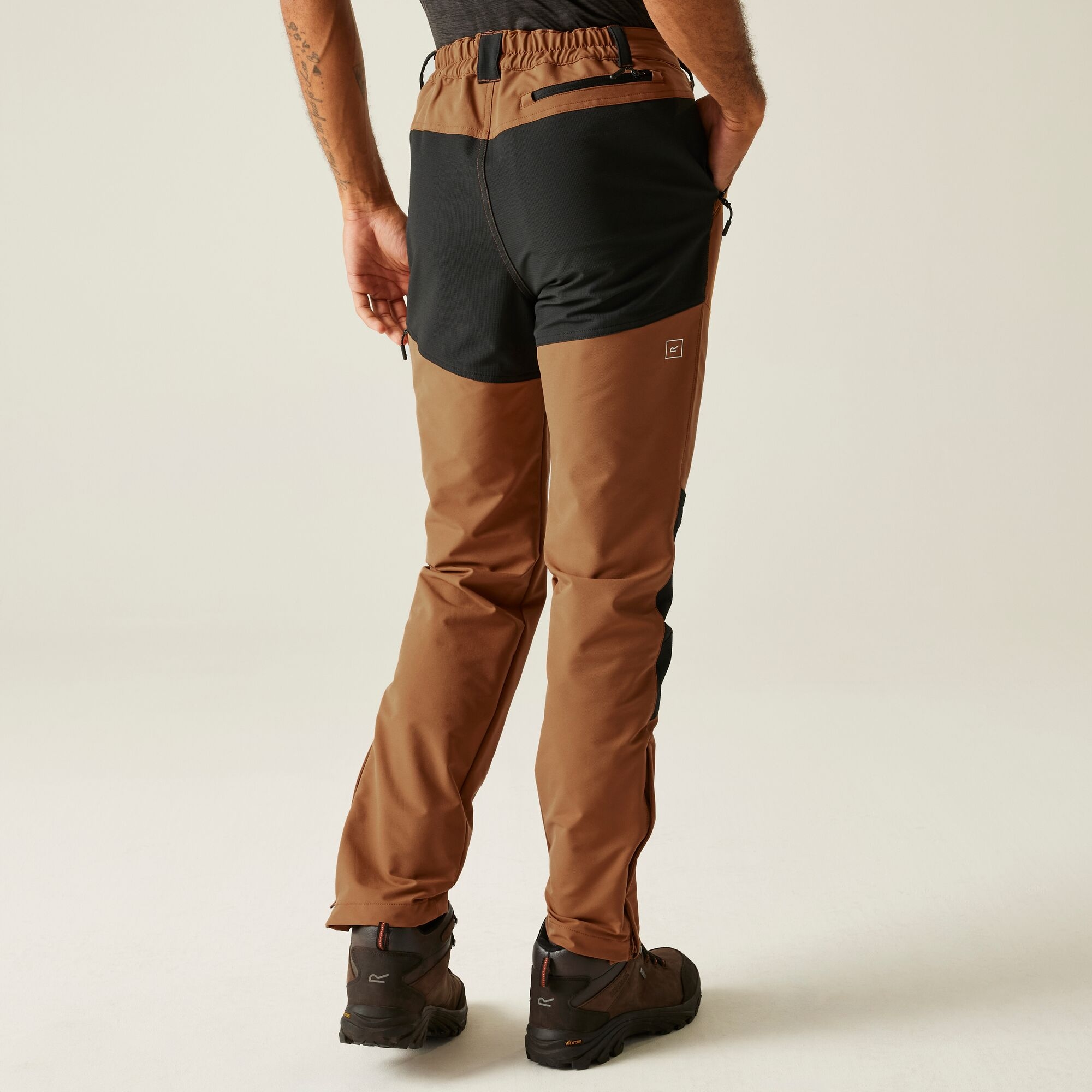 Regatta Spodnie męskie trekkingowe ze streczem Questra V Brązowy