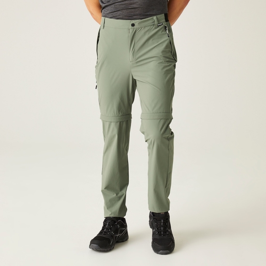 Men's Travel Light Zip Off Packaway Trousers Agave Green