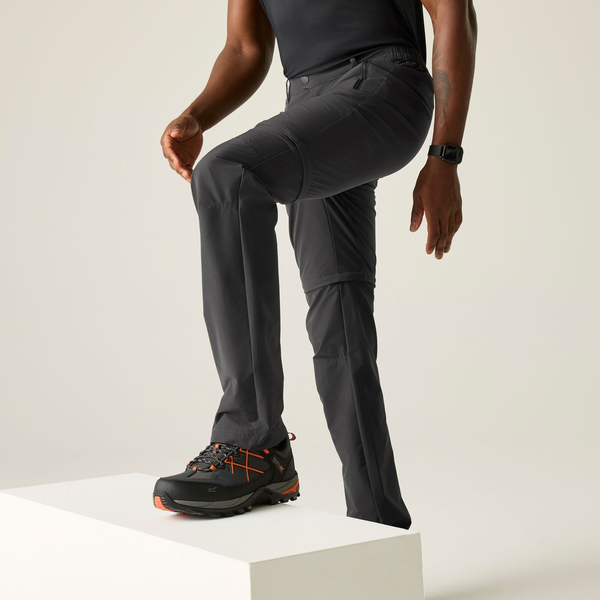 Regatta Spodnie męskie z odpinanymi nogawkami Highton II Zip Off Szary