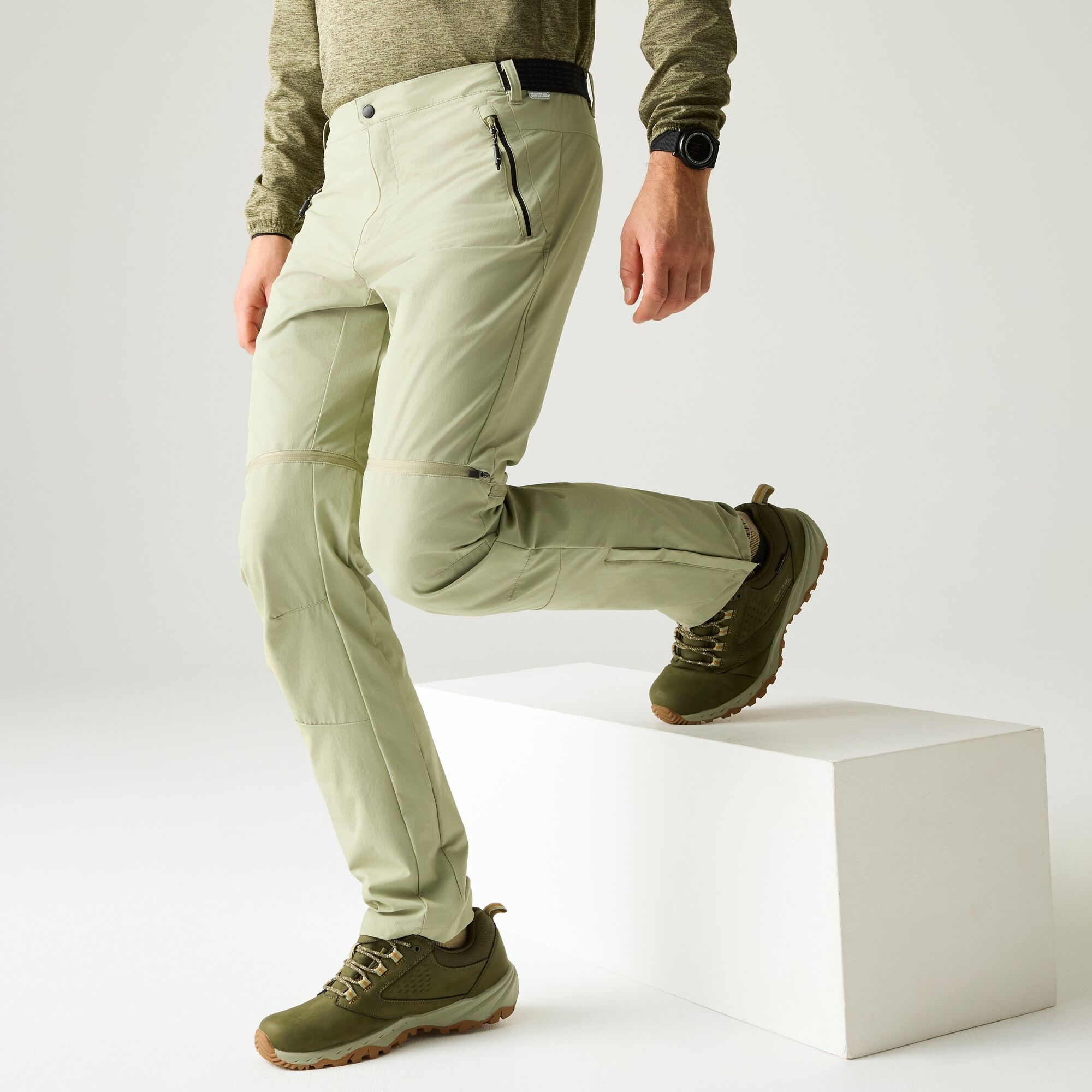 Regatta   Spodnie męskie trekkingowe z odpinanymi nogawkami Mountain Z/O Zielony