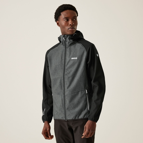 Arec III Homme Veste de marche à capuche coupe-vent softshell Gris