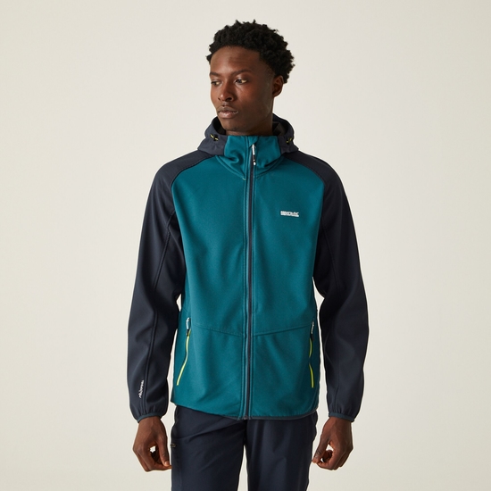 Arec III Homme Veste de marche à capuche coupe-vent softshell Bleu