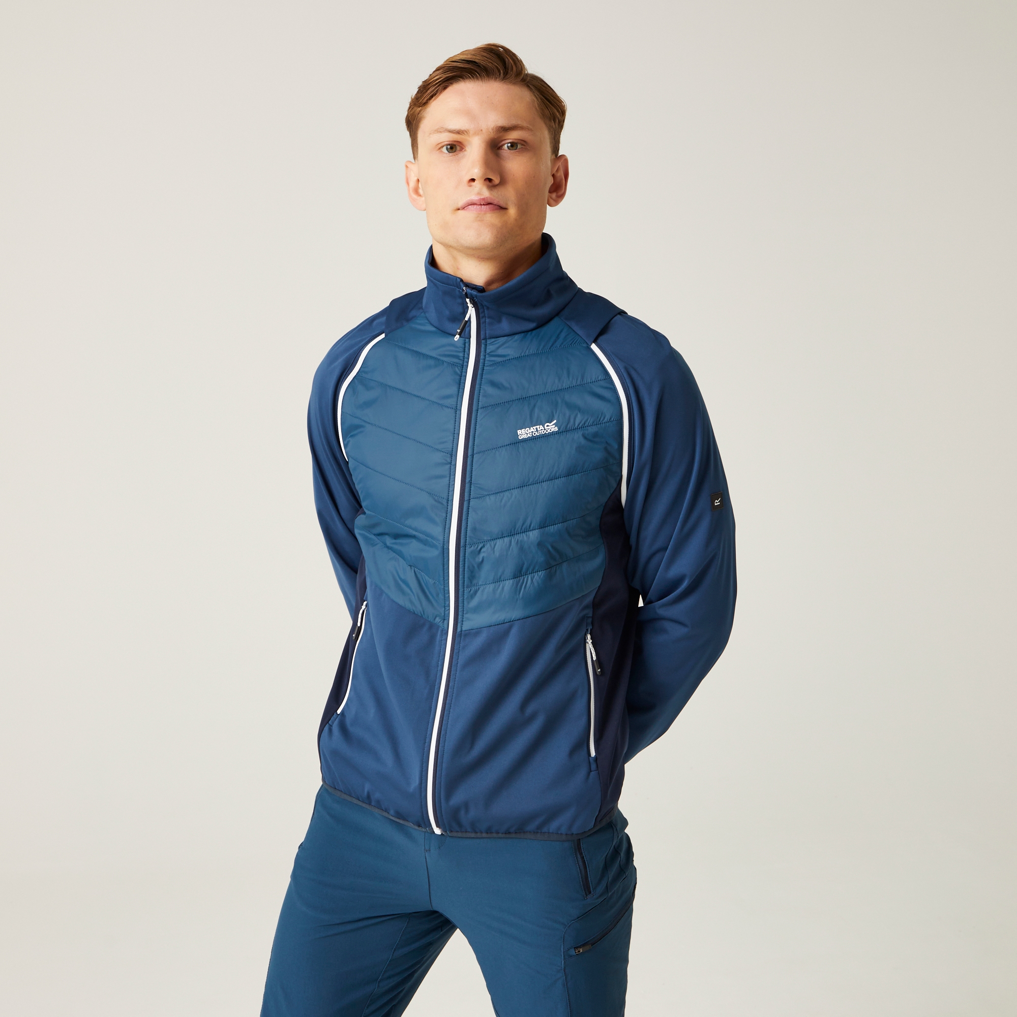 Regatta Męski Softshell Steren Hybrid II Niebieski, Rozmiar: L