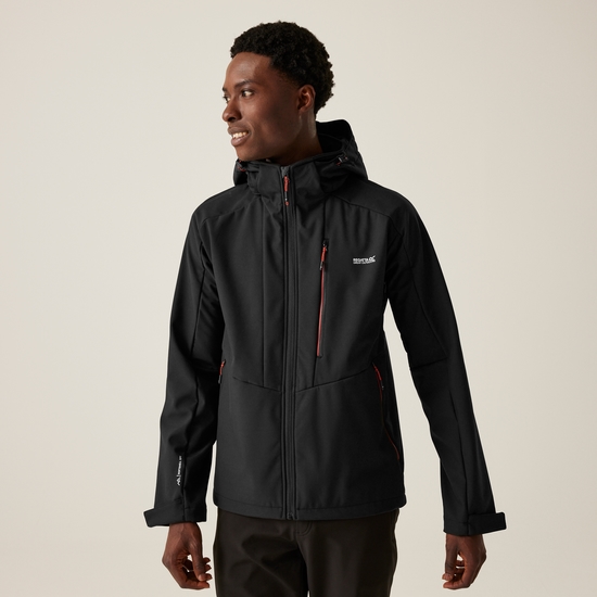 Men's Hewitts X Softshell Jacket Black Red Ochre