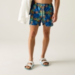 Navy Tropical Leaf 