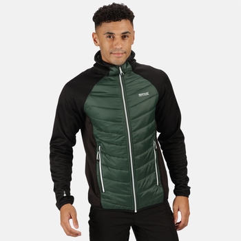 Men's Andreson V Hybrid Insulated Quilted Hooded Walking Jacket Deep Forest Black