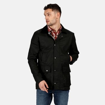Men's Country Water Repellent Wax Jacket Black