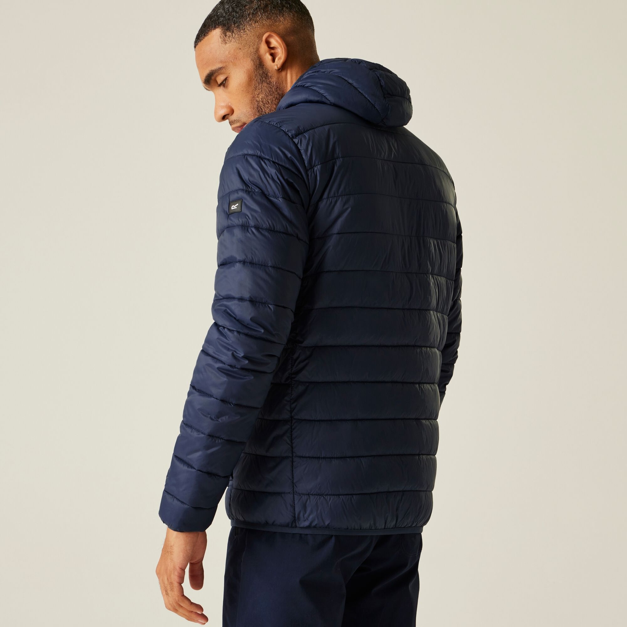 Regatta Kurtka męska przejściowa ocieplana pikowana z kapturem Marizion Granatowy