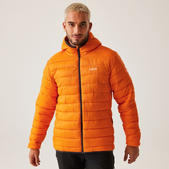 Men's Hooded Marizion Baffled Jacket Orange Pepper