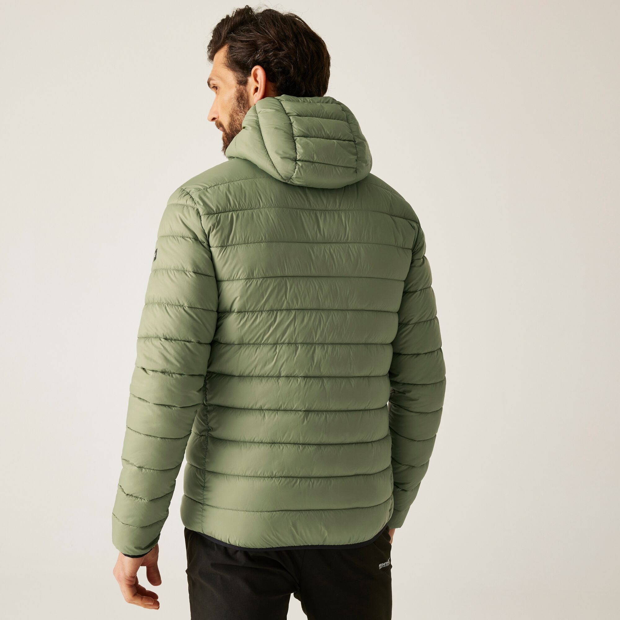 Kurtka męska przejściowa ocieplana pikowana z kapturem Marizion Zielony