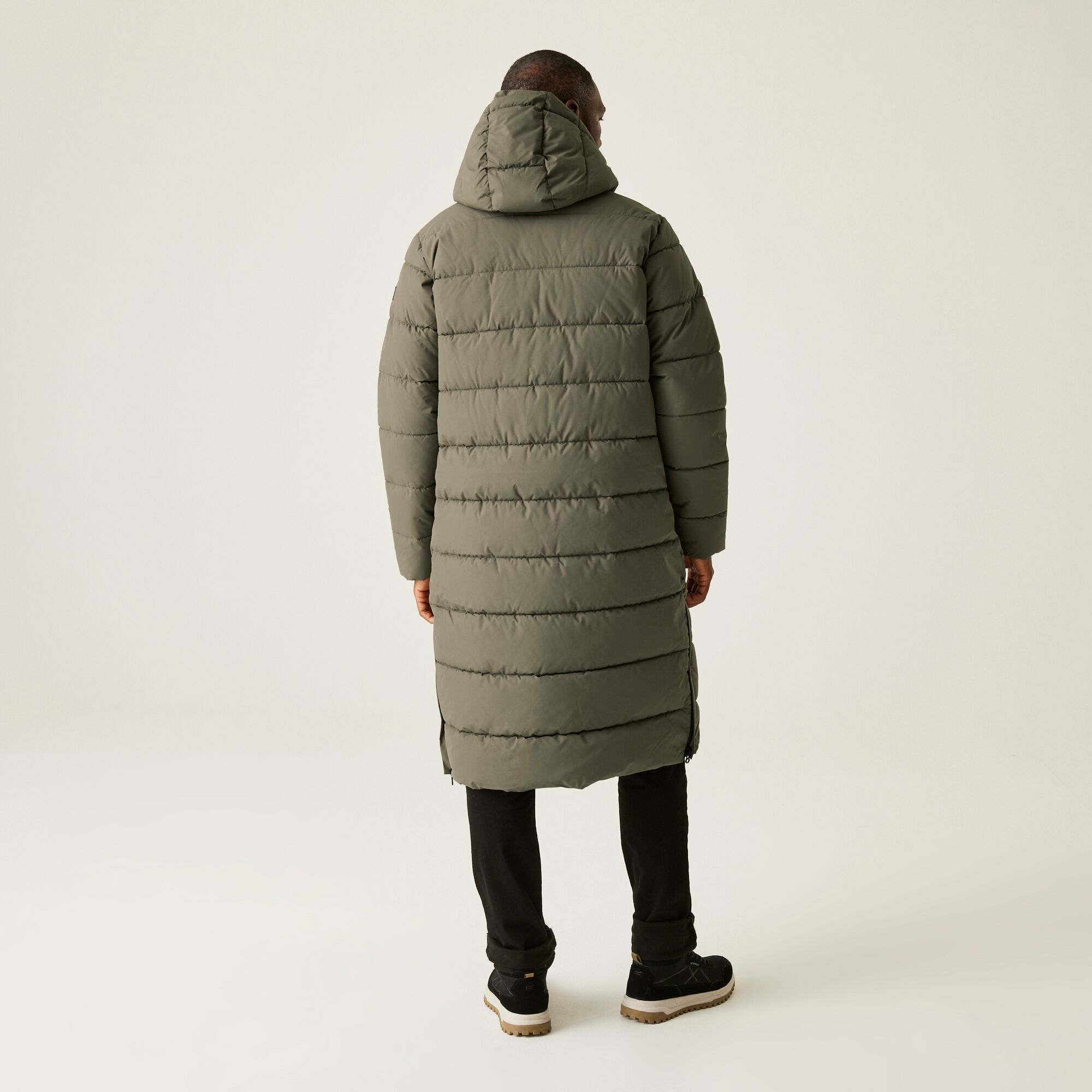 Regatta Męski płaszcz zimowy ocieplany Mottere Longline Szary