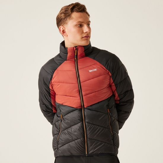 Men's Dalent Padded Jacket Red Ochre Black