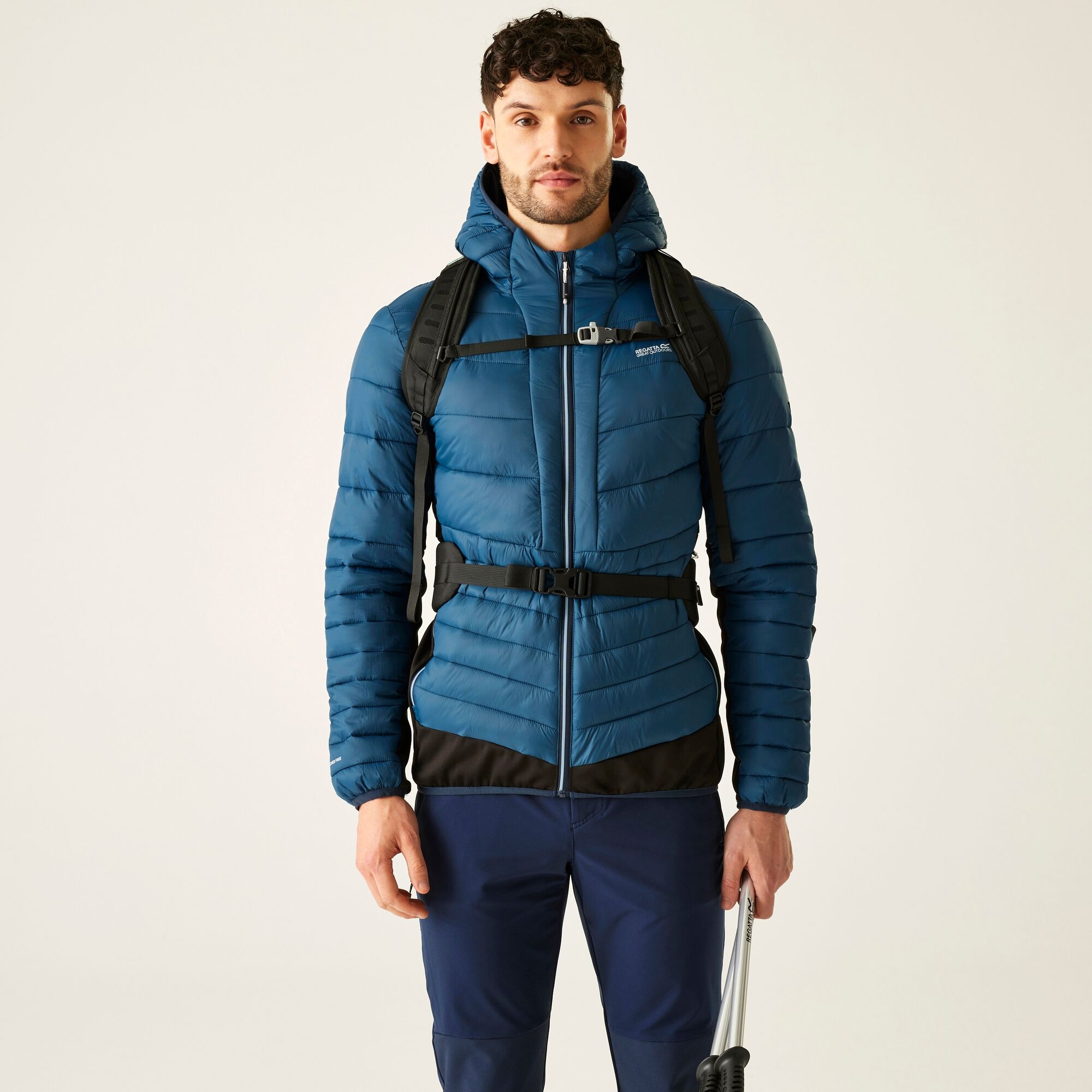 Regatta Kurtka męska hybrydowa Leedre z kapturem Niebieski