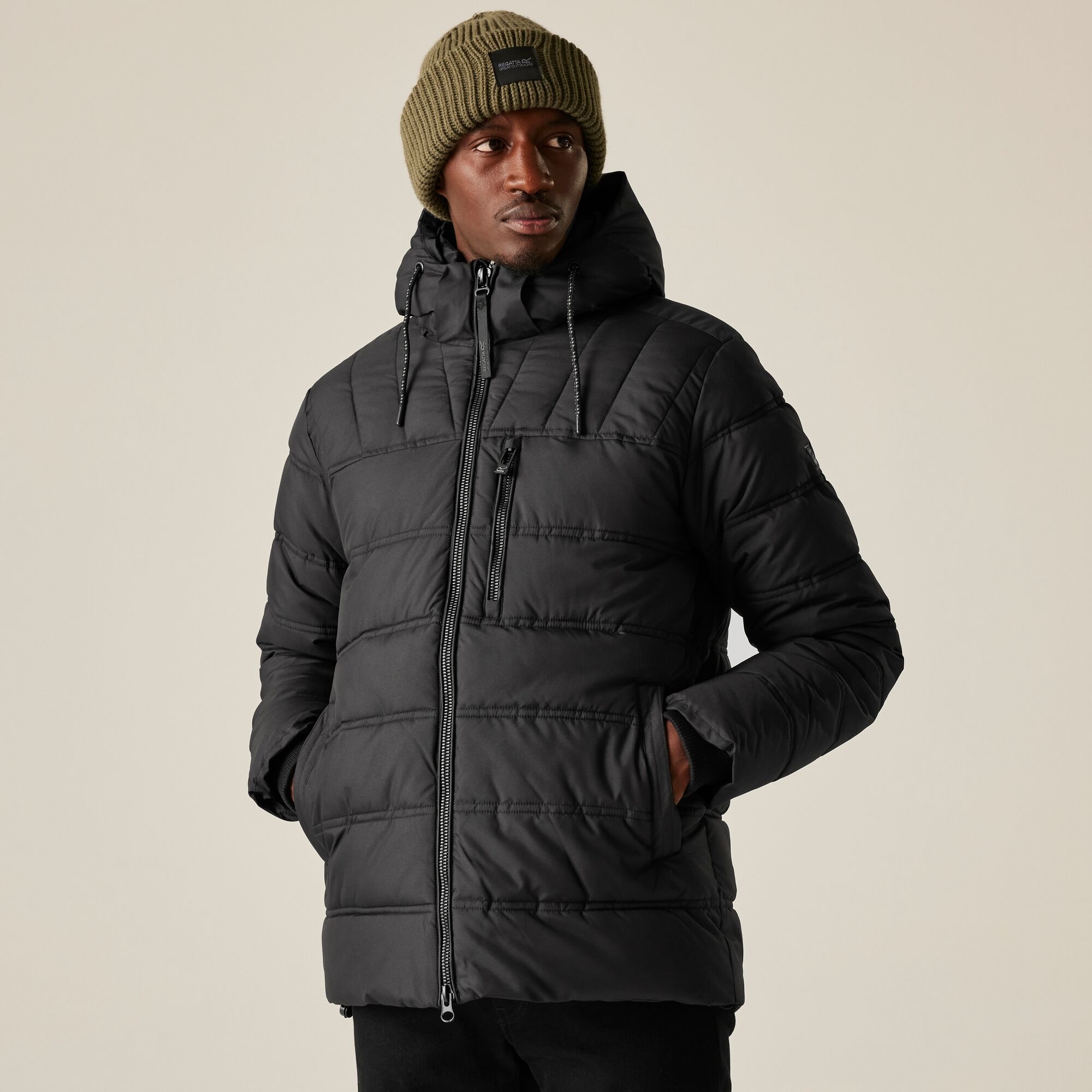 Regatta Kurtka męska zimowa ocieplana Leeshaw Czarny