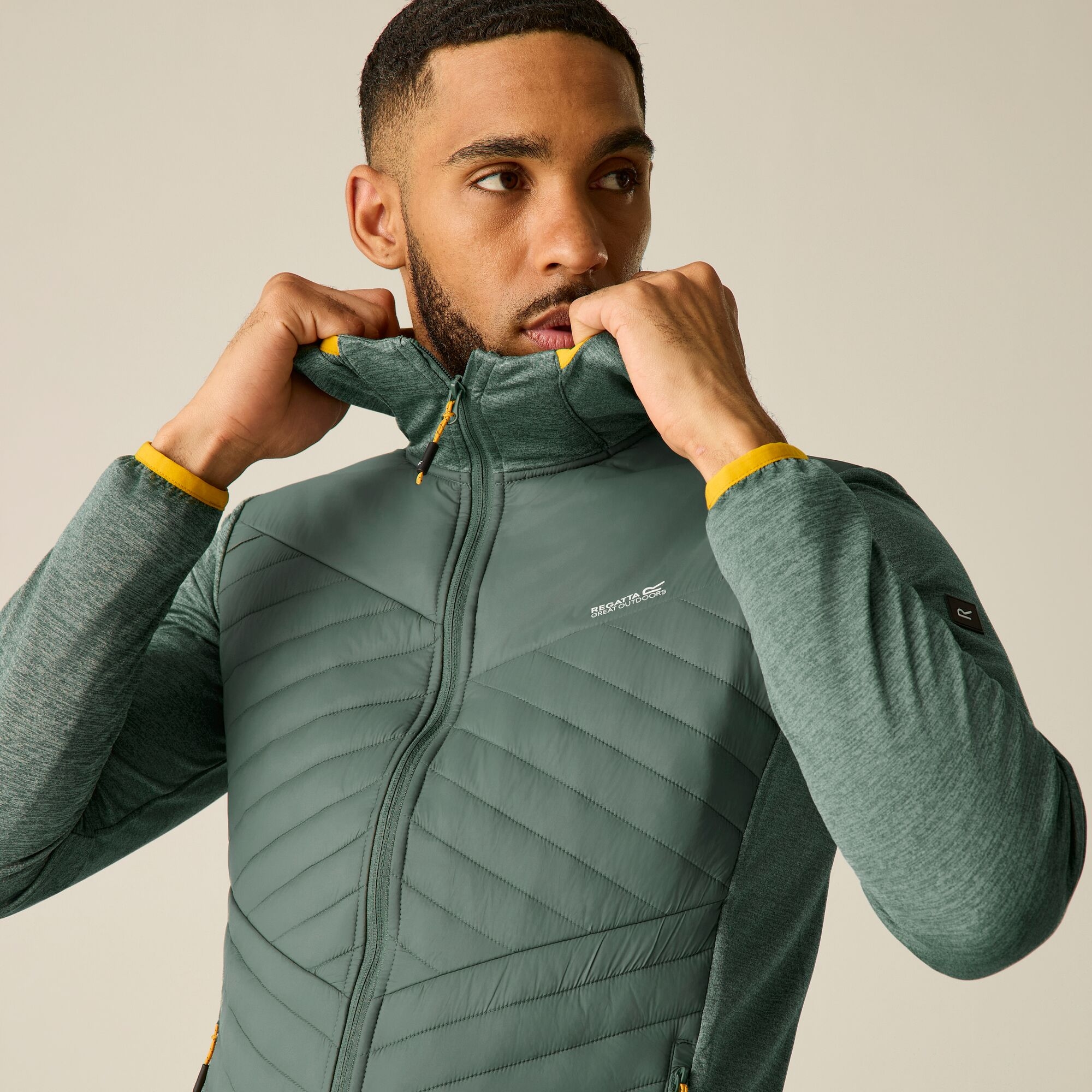 Regatta Men's Andreson Marl Hybrid Jacket - Green Medium