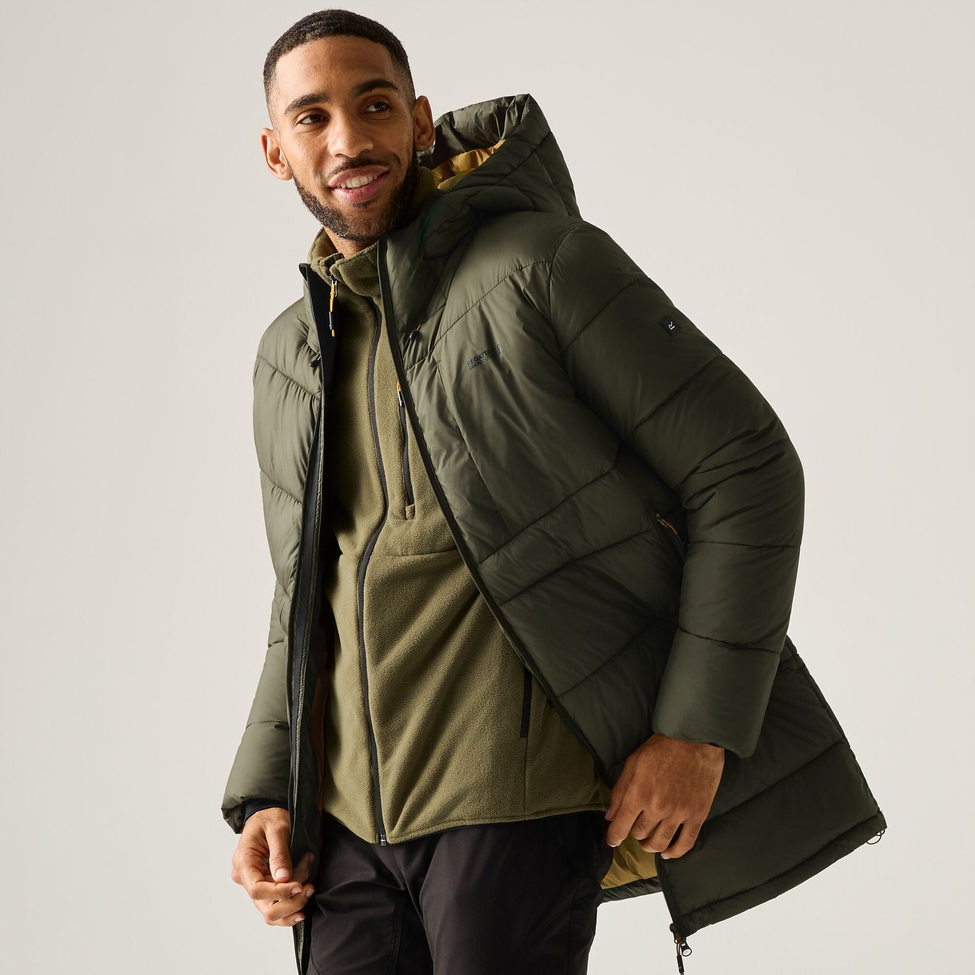 Regatta Men's Browen Insulated Jacket Dark Khaki (Wood Brown) Medium - Image 3