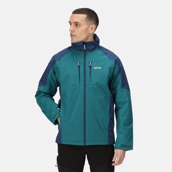 Men's Winter Calderdale Waterproof Jacket Pacific Green Admiral Blue