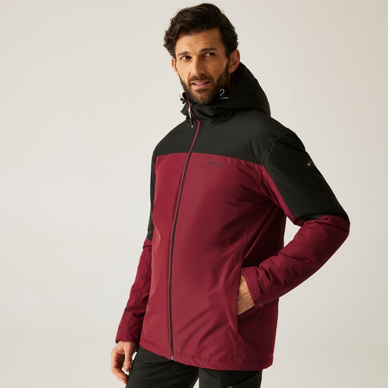 Men's Thornridge Waterproof Insulated Jacket Dark Maroon Black