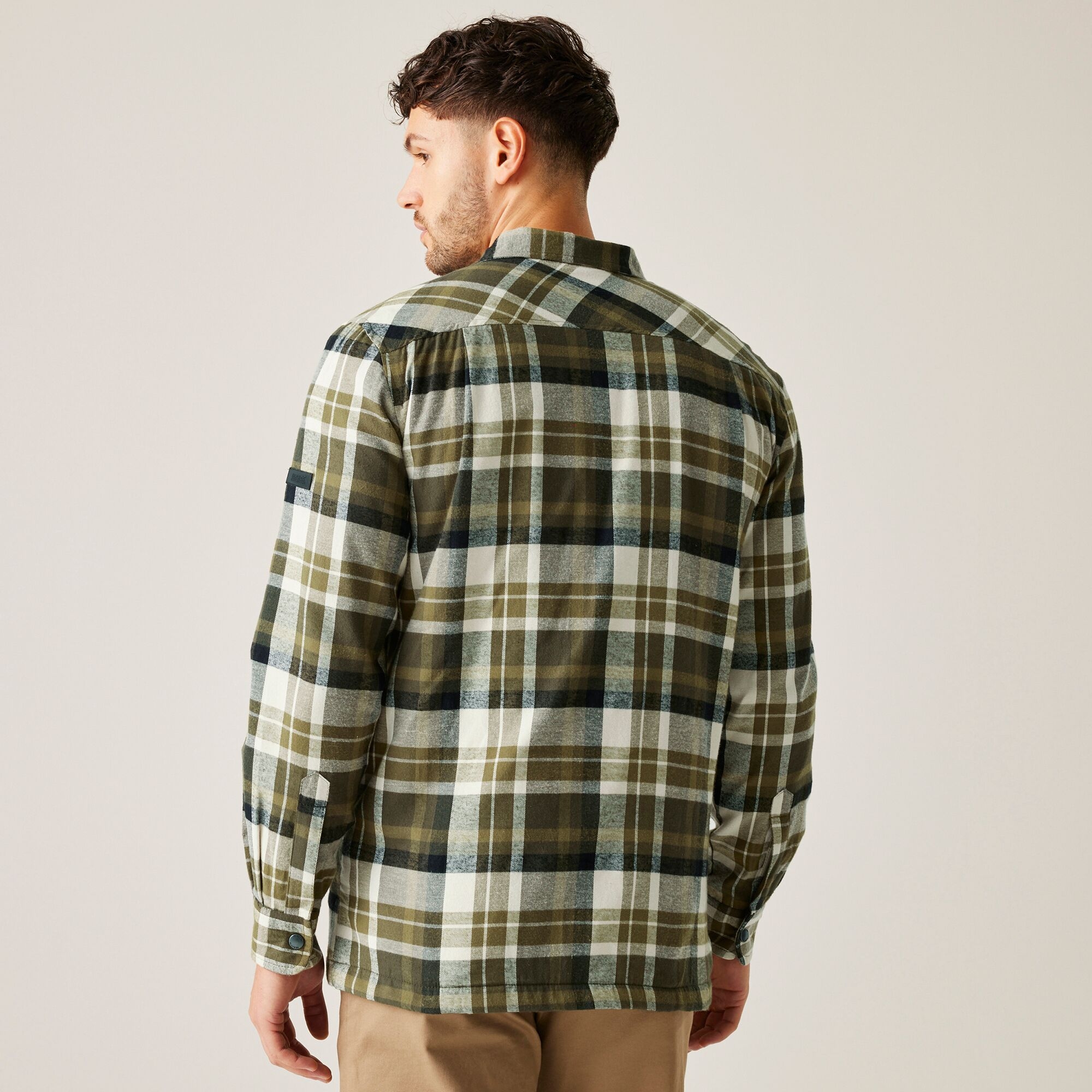 Regatta Męska koszula Thamos Ciemne khaki w kratę